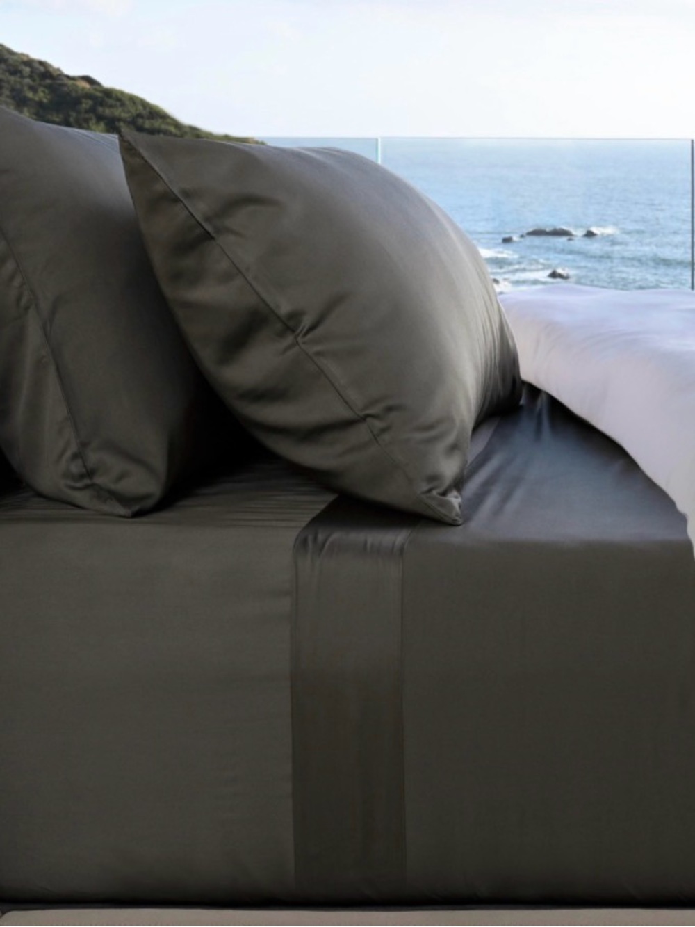 Cariloha cal king sheet set charcoal gray viscose from bamboo soft luxurious